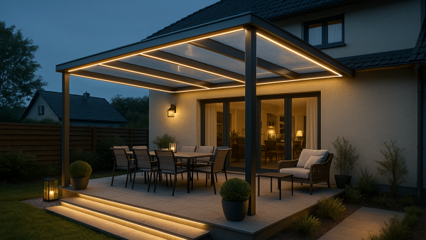Exkluline Profi LED Lichtschienensystem IP65–wetterfeste,dimmbare Außenbeleuchtung für Überdachungen