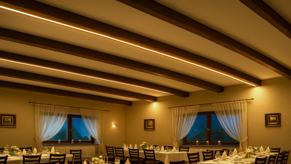 Holzbeleuchtung Exkluline Profi LED Lichtschienensystem IP65 für Holzdecken, Paneele & Überdachungen
