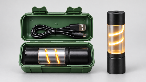 Mini-Campingleuchte 2-in-1 mit Spirallicht